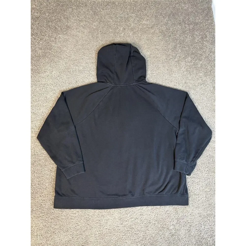 Nike Hoodie Womens 2X Black Full Zip Hooded Fleece Pockets Heavyweight